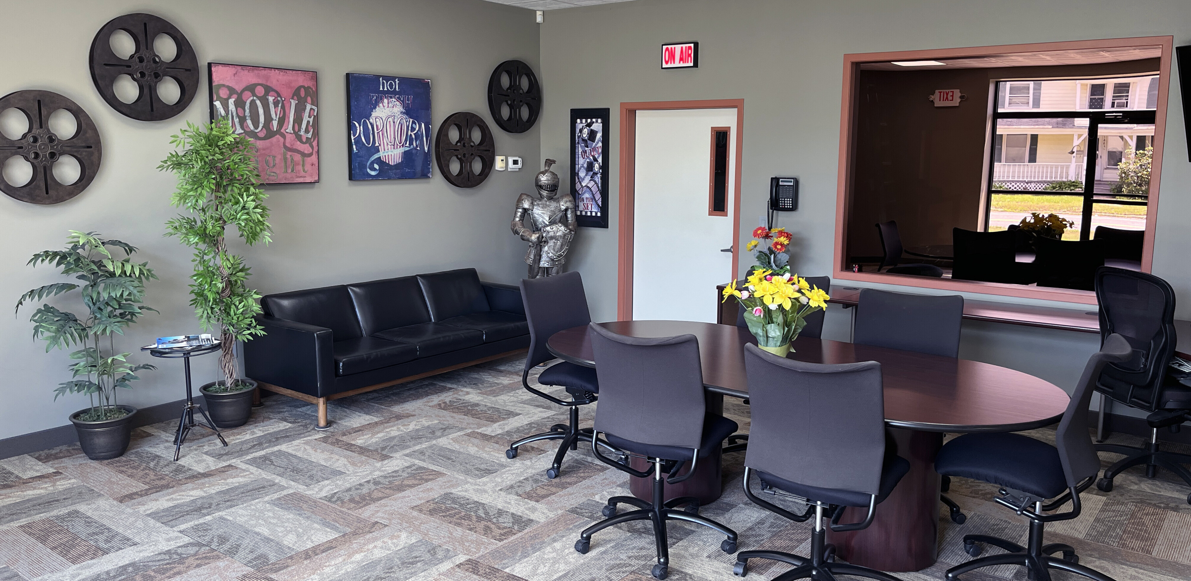 Lobby Meeting Area at M-Pact TV Studio in Palmer, MA